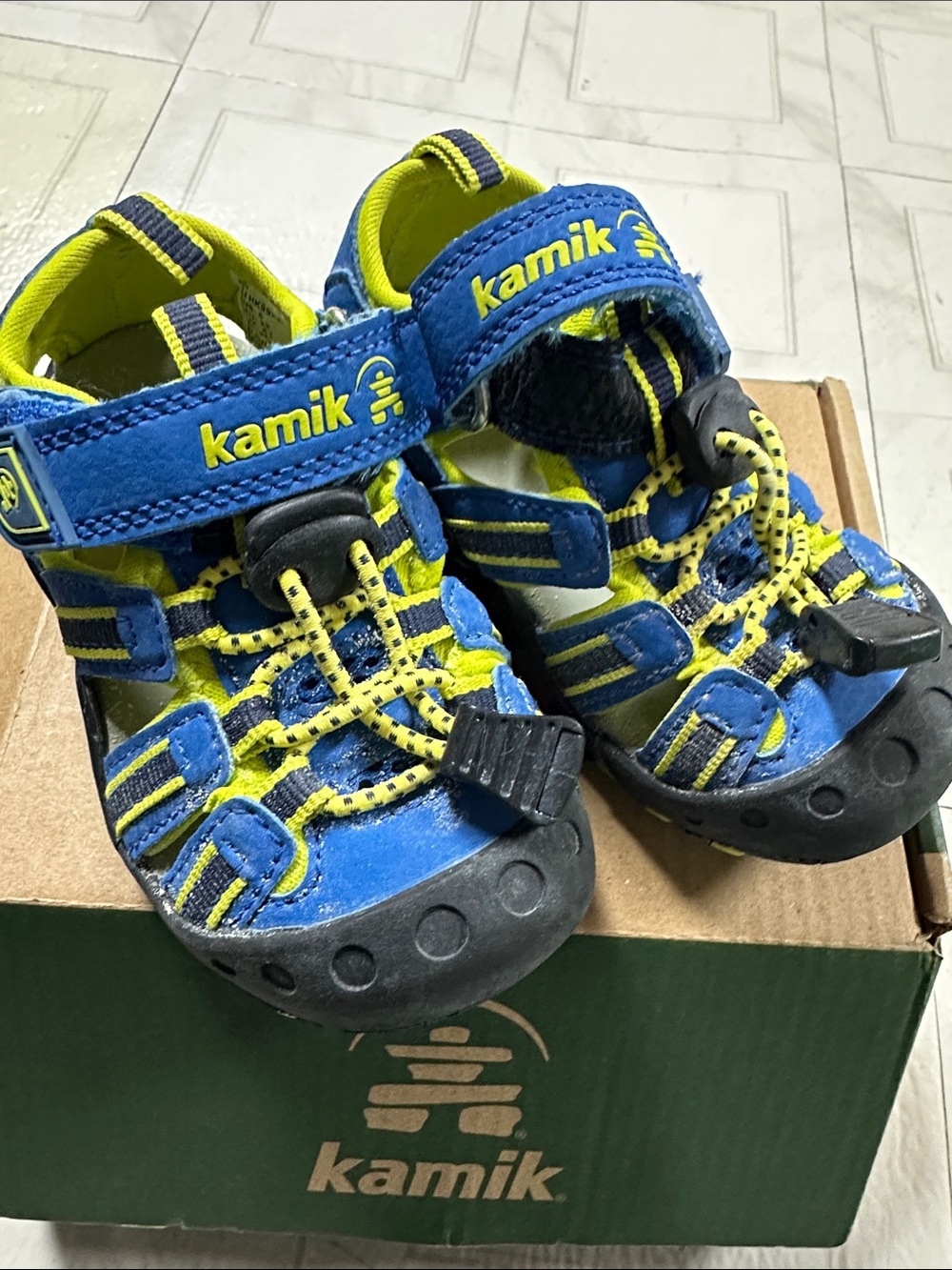 Kamik Kids Blue and Yellow Closed-Toe Sandals